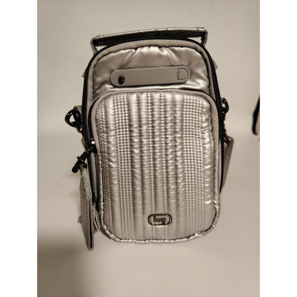 Lug Skeeter Mini 2 Love Crossbody in Metalic Silver Multi Pocket Quilted